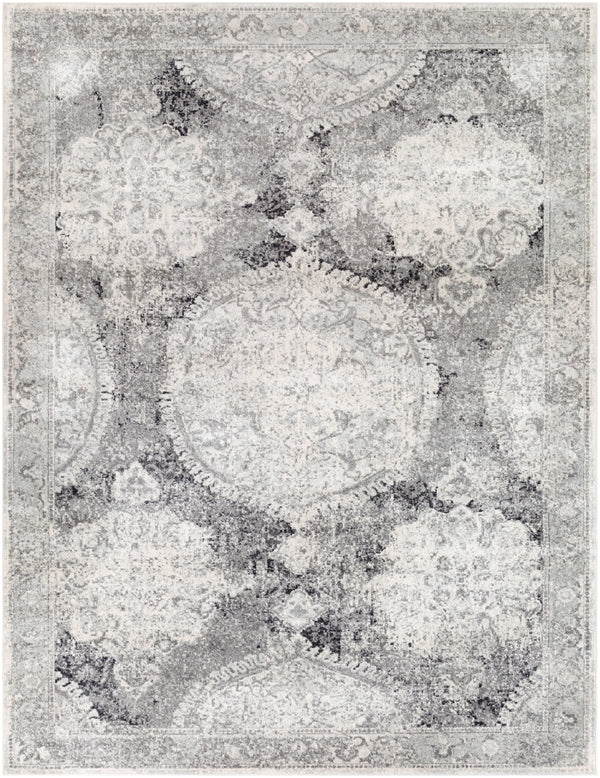 Harput HAP-1041 Traditional Polypropylene Rug HAP1041-710103 Light Gray, Medium Gray, Ivory, Charcoal 100% Polypropylene 7'10" x 10'3"