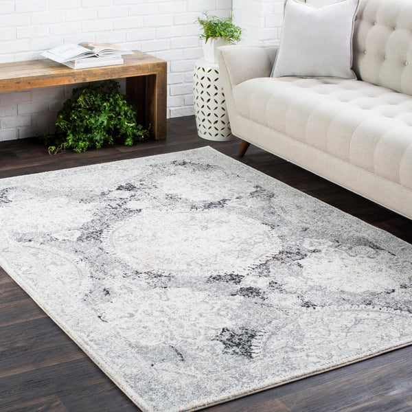 Harput HAP-1041 Traditional Polypropylene Rug HAP1041-93126 Light Gray, Medium Gray, Ivory, Charcoal 100% Polypropylene 9' x 12'6"
