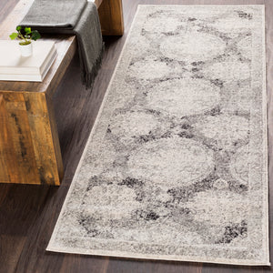 Harput HAP-1041 Traditional Polypropylene Rug HAP1041-2773 Light Gray, Medium Gray, Ivory, Charcoal 100% Polypropylene 2'7" x 7'3"