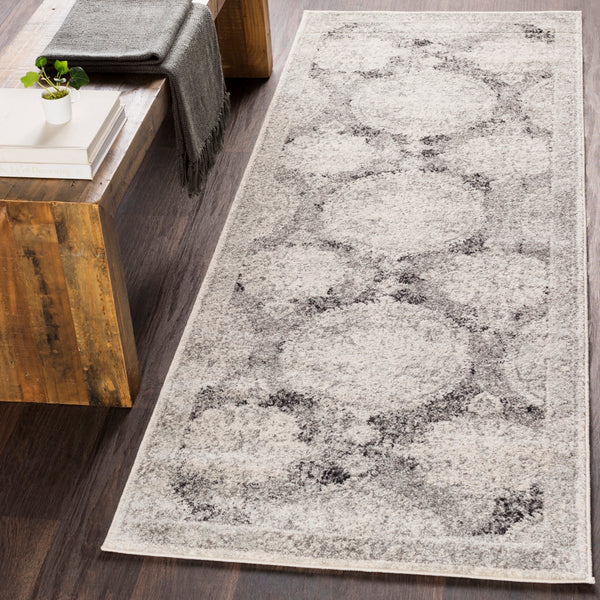 Harput HAP-1041 Traditional Polypropylene Rug HAP1041-2773 Light Gray, Medium Gray, Ivory, Charcoal 100% Polypropylene 2'7" x 7'3"