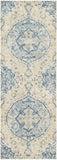 Harput HAP-1047 Traditional Polypropylene Rug HAP1047-2773 Teal, Saffron, Ivory, Light Gray, Bright Yellow 100% Polypropylene 2'7" x 7'3"