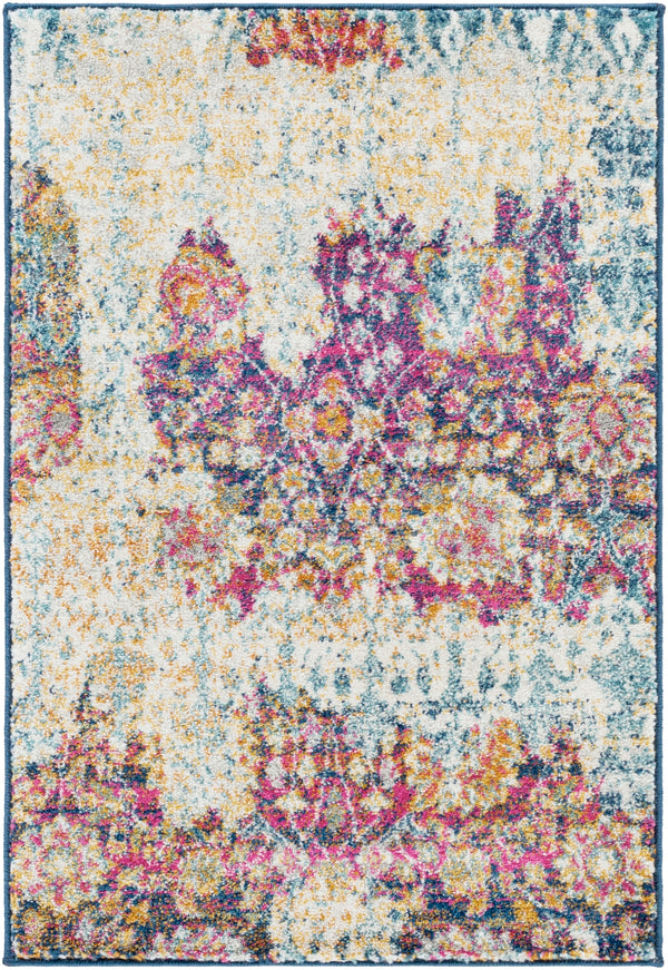 Harput HAP-1049 Traditional Polypropylene Rug HAP1049-93126 Burnt Orange, Saffron, Garnet, Dark Blue, Teal, Ivory, Light Gray, Medium Gray 100% Polypropylene 9' x 12'6"