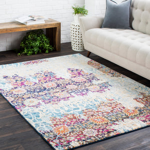 Harput HAP-1049 Traditional Polypropylene Rug HAP1049-93126 Burnt Orange, Saffron, Garnet, Dark Blue, Teal, Ivory, Light Gray, Medium Gray 100% Polypropylene 9' x 12'6"