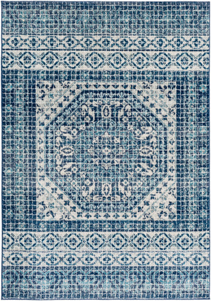 Harput HAP-1081 Traditional Polypropylene Rug HAP1081-93126 Dark Blue, Teal, Light Gray, Beige 100% Polypropylene 9' x 12'6"