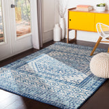 Harput HAP-1081 Traditional Polypropylene Rug HAP1081-93126 Dark Blue, Teal, Light Gray, Beige 100% Polypropylene 9' x 12'6"