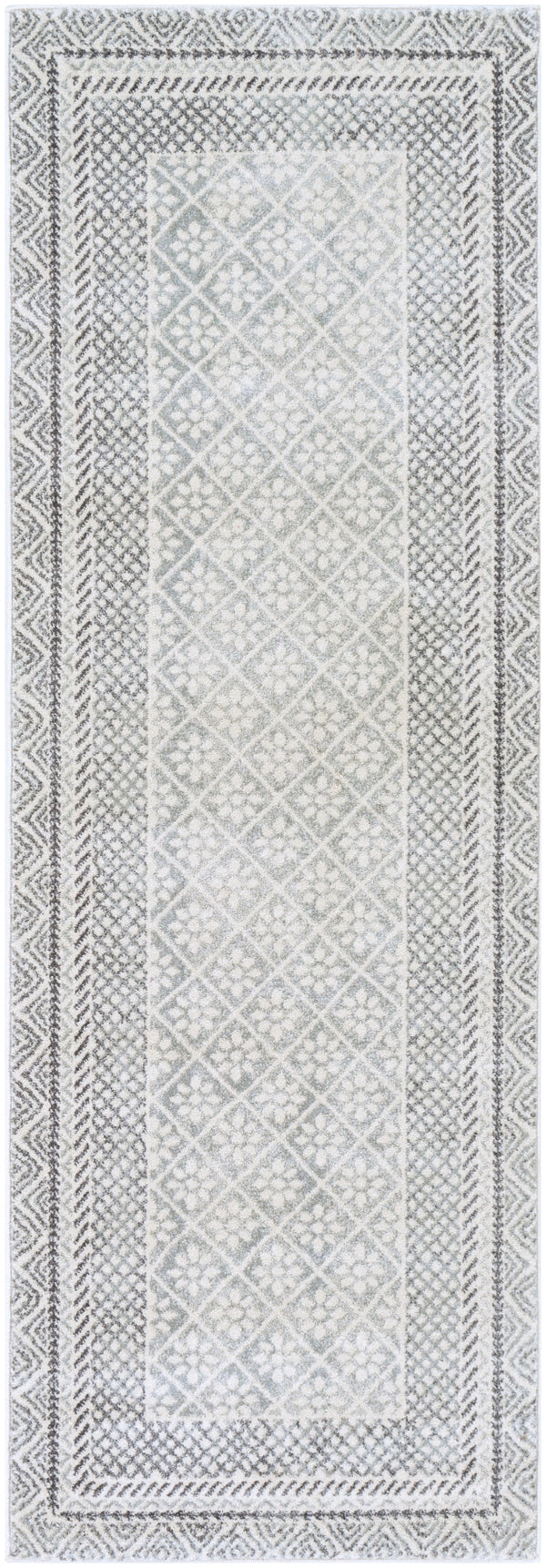 Harput HAP-1088 Global Polypropylene Rug HAP1088-2773 Charcoal, Light Gray, Ivory 100% Polypropylene 2'7" x 7'3"