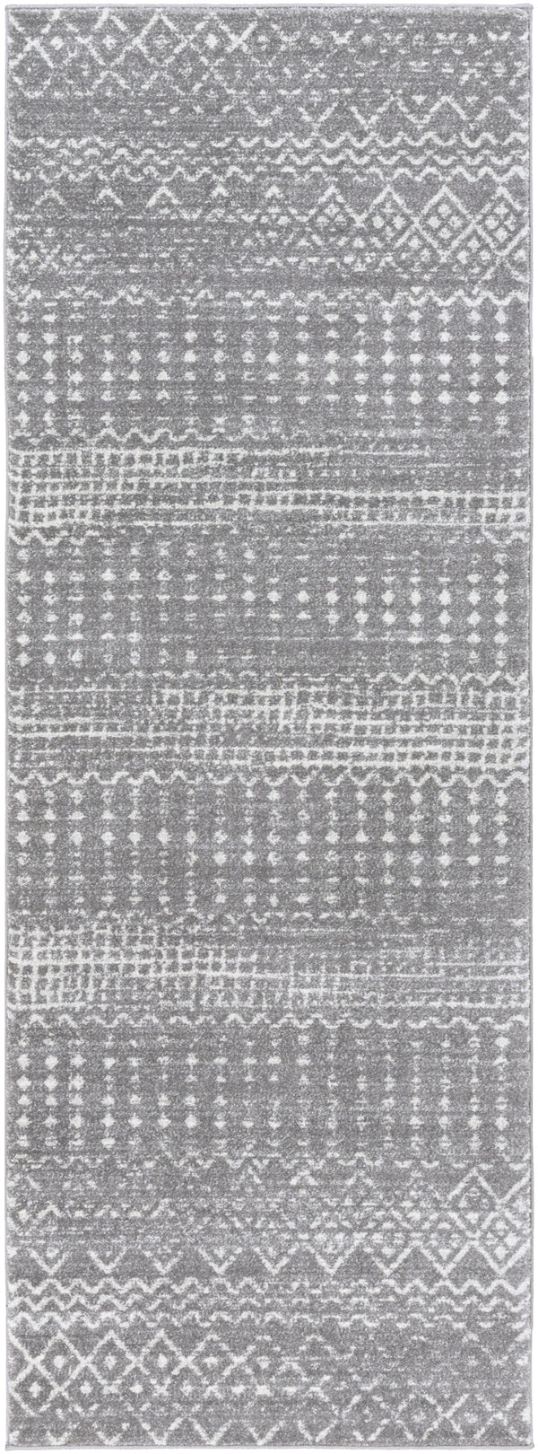 Harput HAP-1096 Global Polypropylene Rug HAP1096-2773 Charcoal, Light Gray, Ivory 100% Polypropylene 2'7" x 7'3"