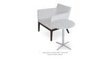 Diana End Table Set: Harput Wood Lounge White Leatherette and Diana End Table Marble