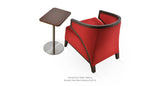 Harvard End Table Set: Mostar Arm Chair Red Wool and One Harvard End Table Walnut
