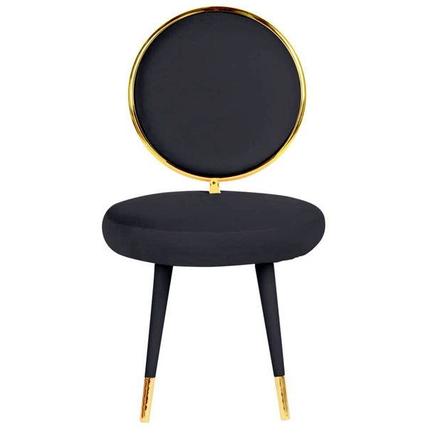 VIG Furniture Modrest Haswell - Glam Black Velvet Accent Chair (Set of Two) VGMFMC-479-BLK-CH