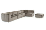 VIG Furniture Divani Casa Hawthorn - Modern Grey Fabric Modular Right Facing Sectional Sofa + Ottoman VGKK2388-RAF-C-649