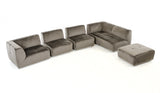 VIG Furniture Divani Casa Hawthorn - Modern Grey Fabric Modular Right Facing Sectional Sofa + Ottoman VGKK2388-RAF-C-649