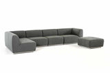 VIG Furniture Divani Casa Hawthorn - Modern Grey Fabric Modular Left Facing Chaise Sectional Sofa + Ottoman VGKK-2388-LAF-D-240 VGKK-2388-LAF-D-240