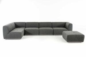 VIG Furniture Divani Casa Hawthorn - Modern Grey Fabric Modular Left Facing Chaise Sectional Sofa + Ottoman VGKK-2388-LAF-D-240 VGKK-2388-LAF-D-240