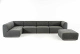 VIG Furniture Divani Casa Hawthorn - Modern Grey Fabric Modular Left Facing Chaise Sectional Sofa + Ottoman VGKK-2388-LAF-D-240 VGKK-2388-LAF-D-240