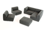VIG Furniture Divani Casa Hawthorn - Modern Grey Fabric Modular Right Facing Sectional Sofa + Ottoman VGKK2388-RAF-D-240