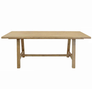Bedford 79” Rectangular Dining Table - Rustic Acacia Wood with Farmhouse Charm for 6-8 Guests