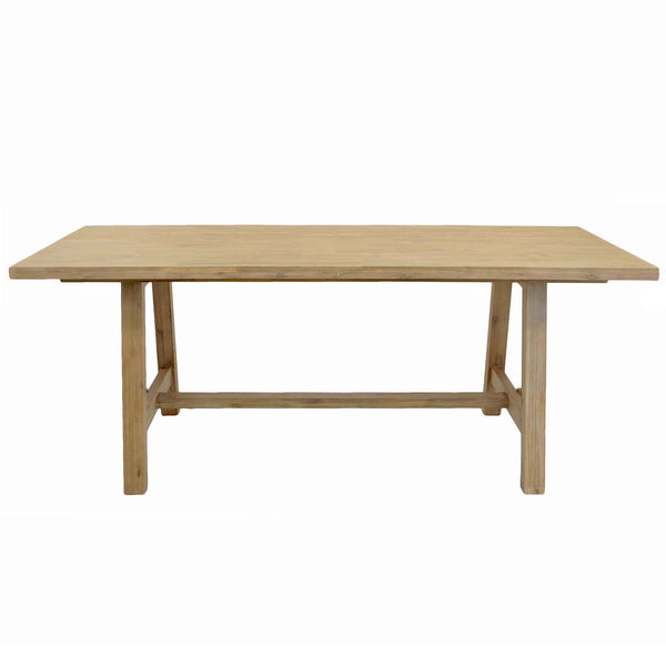 Bedford 79” Rectangular Dining Table - Rustic Acacia Wood with Farmhouse Charm for 6-8 Guests