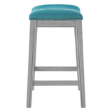 Grover Leatherette Counter Stool Matte Turquoise