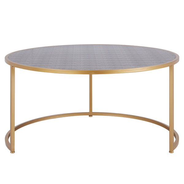 Anza Faux Shagreen Nesting Coffee Table Set of 2 Chronicle Gray