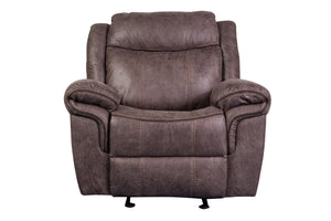 Porter Designs Carrizo Leather-Look Fabric Contemporary Recliner Brown 03-180C-03-7621