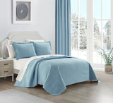 Ridge Blue Queen 3pc Quilt Set