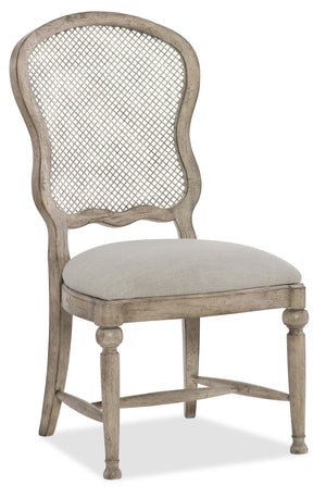 Hooker Furniture - Set of 2 - Boheme Traditional-Formal Gaston Metal Back Side Chair in Rubberwood and Hardwood Solids with Metal and Fabric 5750-75411-LTWD