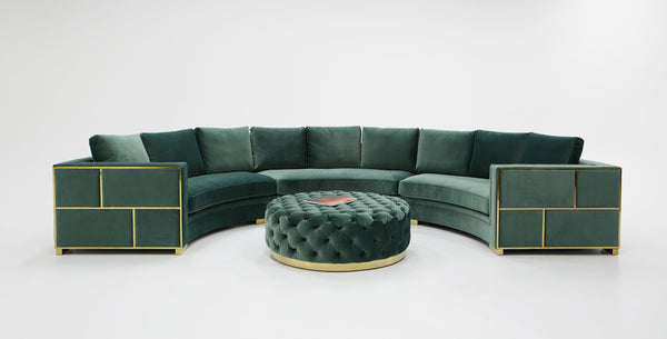 VIG Furniture Divani Casa - Ritner Modern Green Velvet Curved Sectional Sofa VGYUHD-1840-B-GRN