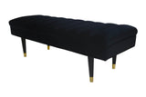VIG Furniture Divani Casa Ritner Modern Black Velvet Bench VGYUHD-1855-BLK