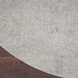 Nourison Rustic Textures RUS09 Painterly Machine Made Power-loomed Indoor Area Rug Ivory/Light Blue 7'10" x round 99446836038