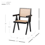 Bordeaux Rattan Dining Chair Black/Natural