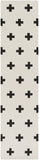 Hilda HDA-2390 Modern Wool Rug HDA2390-2310 Cream, Black 100% Wool 2'3" x 10'