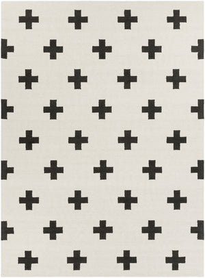 Hilda HDA-2390 Modern Wool Rug HDA2390-811 Cream, Black 100% Wool 8' x 11'