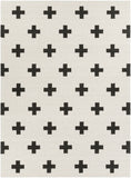 Hilda HDA-2390 Modern Wool Rug HDA2390-811 Cream, Black 100% Wool 8' x 11'