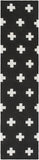 Hilda HDA-2391 Modern Wool Rug HDA2391-2310 Black, White 100% Wool 2'3" x 10'