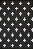 Hilda HDA-2391 Modern Wool Rug HDA2391-811 Black, White 100% Wool 8' x 11'