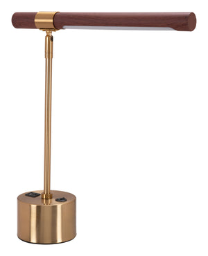 Zuo Modern Kippy Steel, Silicone Mid Century Commercial Grade Table Lamp Brown, Brass Steel, Silicone