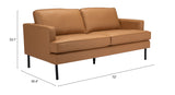 Zuo Modern Decade 100% Polyester, Plywood, Steel Modern Commercial Grade Sofa Brown, Black 100% Polyester, Plywood, Steel