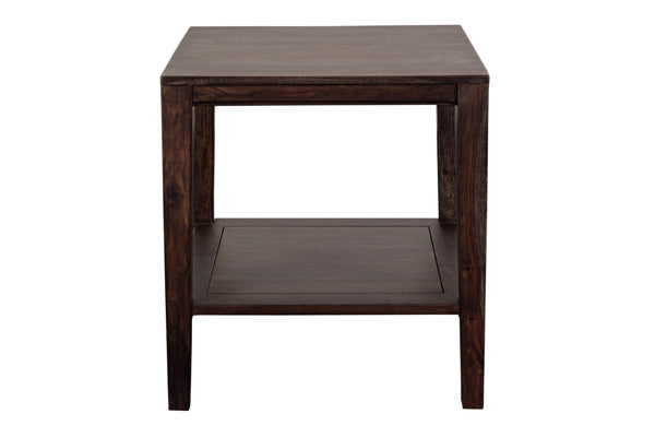 Porter Designs Fall River Solid Sheesham Wood Contemporary End Table Gray 05-117-25-4897