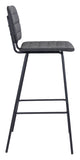 English Elm EE2705 100% Polyurethane, Plywood, Steel Modern Commercial Grade Bar Chair Set - Set of 2 Vintage Black, Black 100% Polyurethane, Plywood, Steel