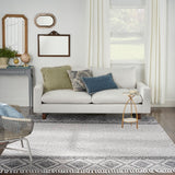 Nourison Nicole Curtis Series 3 SR303 Bohemian Handmade Hand Woven Indoor only Area Rug Grey/Ivory 8' x 10'6" 99446882844