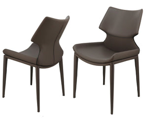 VIG Furniture Modrest Helwig Contemporary Grey Eco-Leather Dining Chair (Set of 2) VGHR3555-GRY