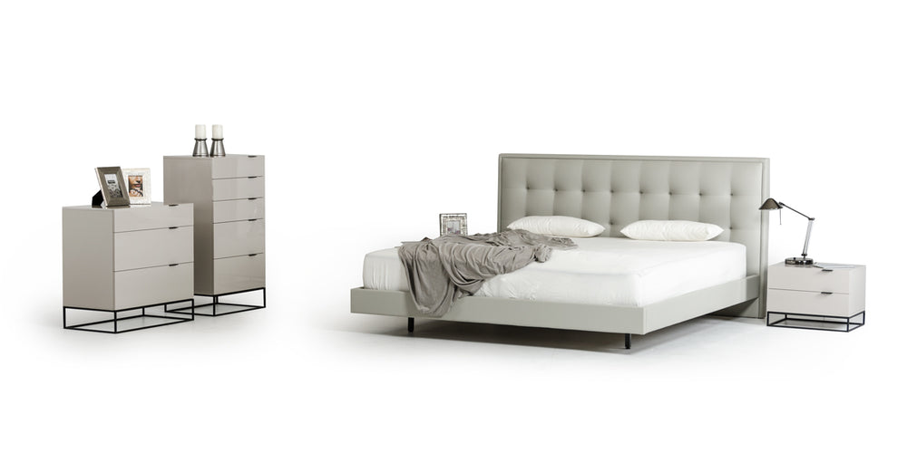 VIG Furniture Modrest Hera Modern Grey Leatherette Bed VGCNHERA-BED