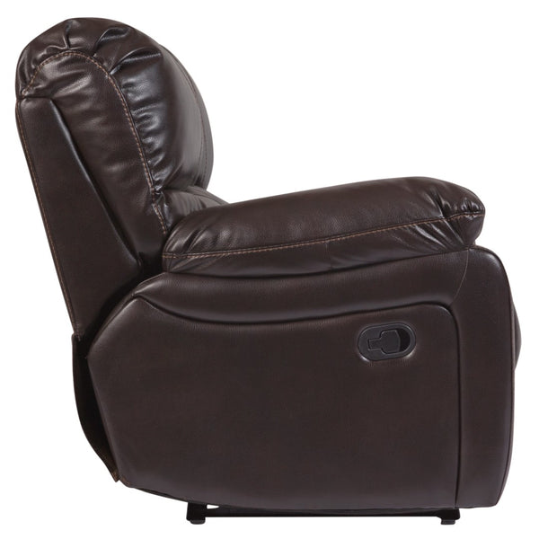 Porter Designs Ramsey Leather-Look Transitional Reclining Sofa Brown 03-112C-01-6013