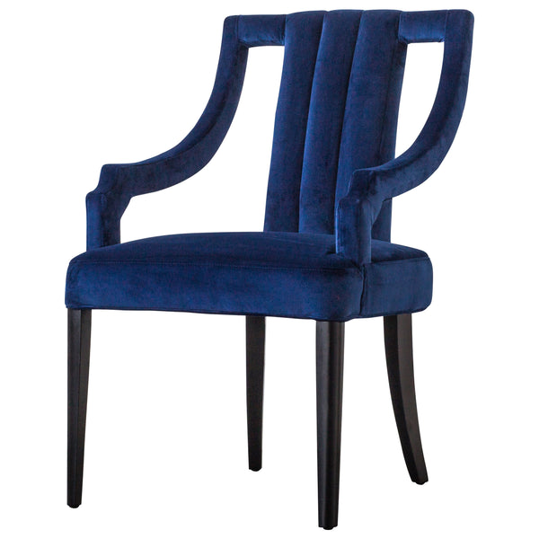 Viola Velvet Klismos Chair - Elegant Greek-Inspired Design with Black Birch Legs, Fully Assembled Style