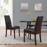 Hartford Bicast Leather Dining Chair Set of 2 - Chic Mid-Century Modern Design for Your Home