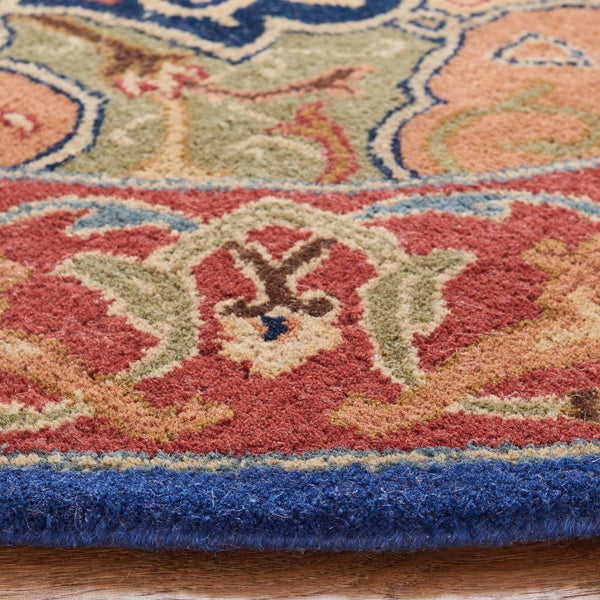 Heritage 277 Traditional Hand Tufted 100% Fine Indian Wool Pile Rug Blue / Red