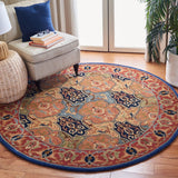 Heritage 277 Traditional Hand Tufted 100% Fine Indian Wool Pile Rug Blue / Red