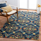 Heritage 475 Hand Tufted 80% Wool, 20% Cotton  Rug Navy / Yellow 80% Wool, 20% Cotton HG475N-4