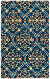 Heritage 475 Hand Tufted 80% Wool, 20% Cotton  Rug Navy / Yellow 80% Wool, 20% Cotton HG475N-4